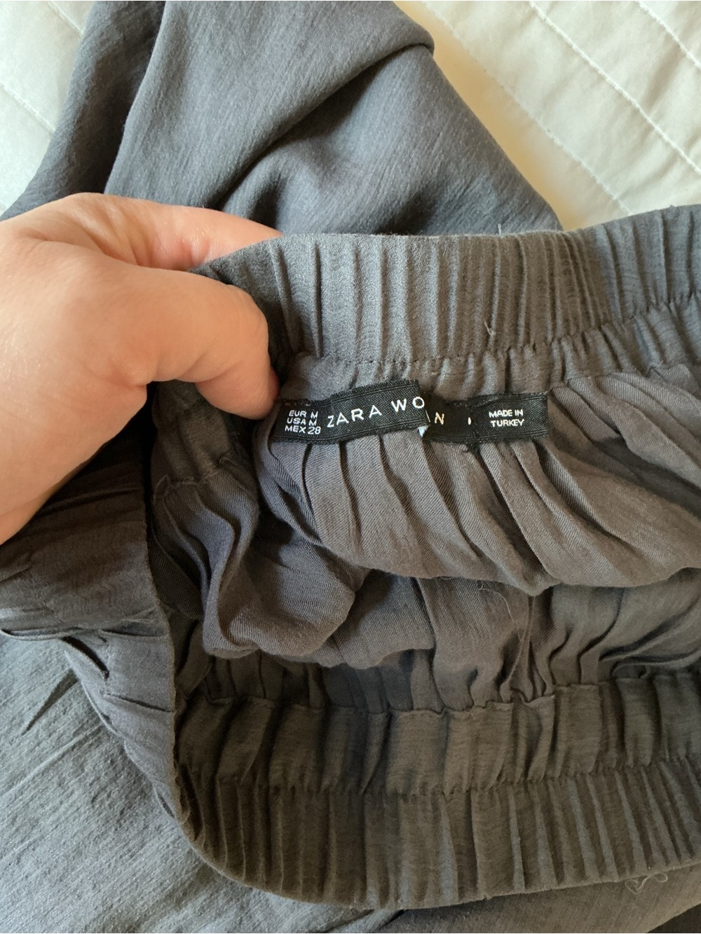 Zara Gray Maxi Skirt with Elastic Waist - Picture 5 of 7